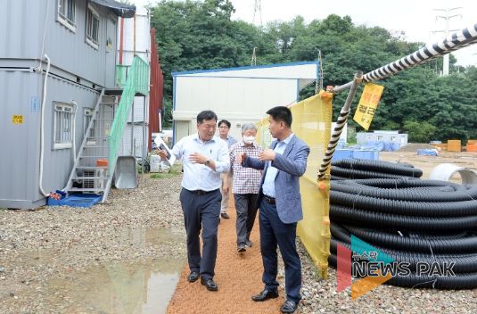 오산시의회 성길용 의장, 가수동 한전 프로배구단 공사 현장 방문