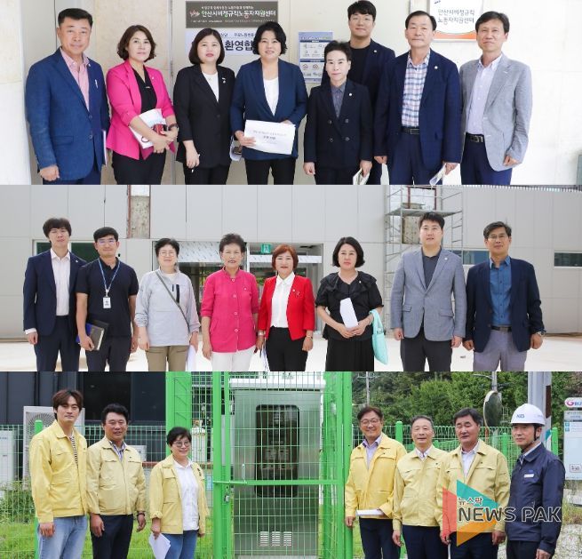 안산시의회 3개 상임위원회가 4일 제284회 임시회 중 현장활동을 실시했다. 사진 위부터 차례대로 기획행정위원회와 문화복지위원회, 도시환경위원회의 모습