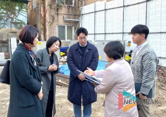 장명희‧김도현 안양시의원, 안양일번가 청년공간 신축 공사현장 방문