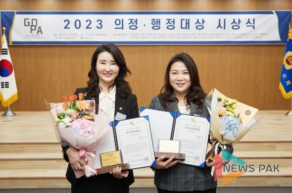 왼쪽부터 박은선, 박희정 의원