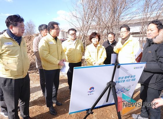 평택시의회 복지환경위원회, 관리천 오염수 유출사고 2차 현장 방문