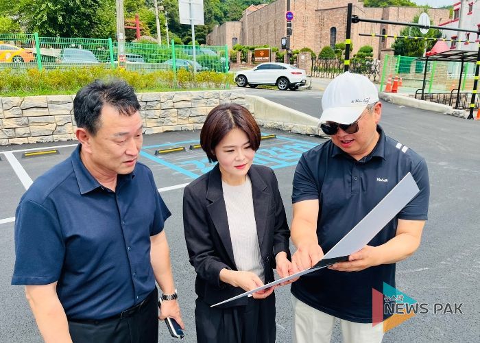 고양시의회 김민숙 의원, 고양향교 앞 공영주차장(고양동 266) 완공 현장 찾아