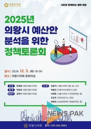 의왕시의회, 2025년도 의왕시 예산안 분석 토론회 개최