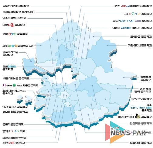 경기공유학교 도내 현황 지도