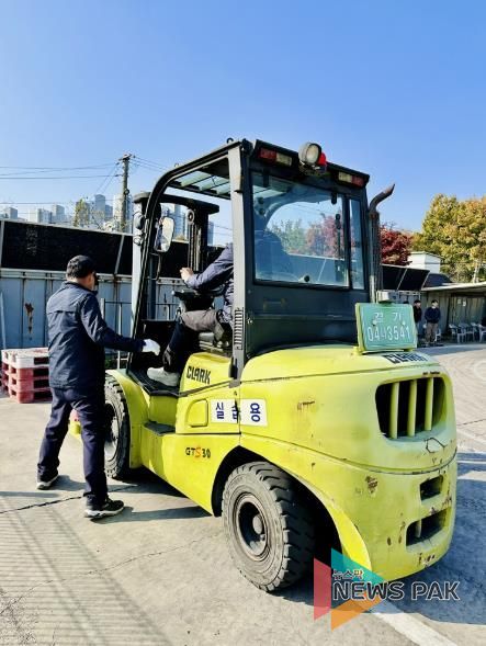 안양시 맞춤형 기능인력 양성사업 소형지게차 실습 사진