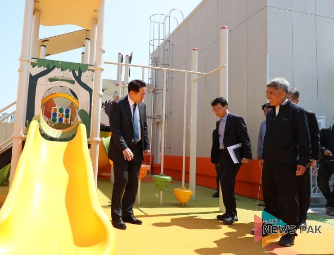 최대호 안양시장이 29일 호계1동 행정복지센터 신축 청사를 방문해 점검했다