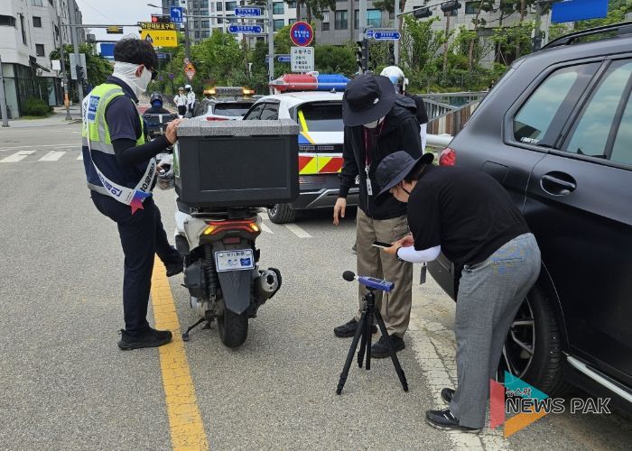 의왕시, 의왕경찰서·한국교통안전공단과 이륜차 배기소음 및 불법개조 합동단속 실시