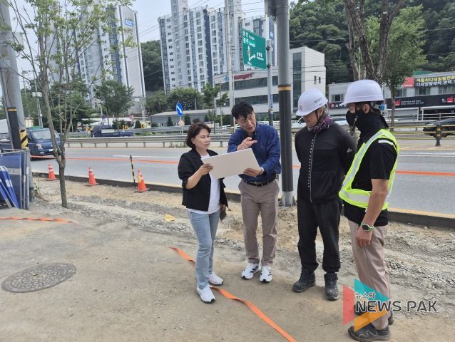 조예란 광주시의회 도시환경위원장, 신현동 도로 현장 점검