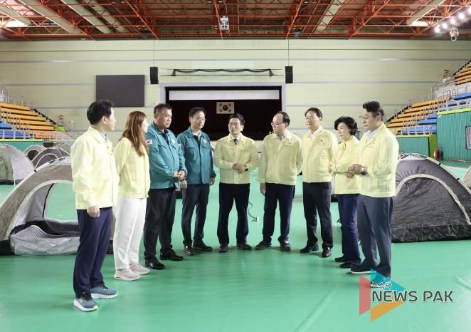 광명시의회, 화재 피해 주민 임시대피소 방문…