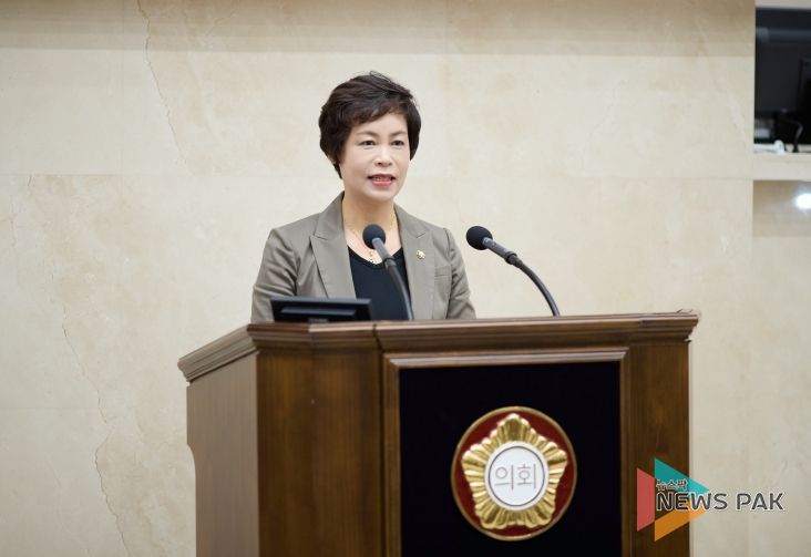 용인특례시의회 황미상 의원이 18일 열린 제294회 임시회 제2차 본회의에서 5분 자유발언을 하고 있다.