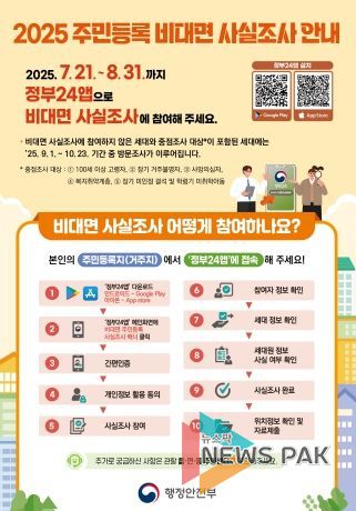 오산시,‘2025년 주민등록 사실조사’실시