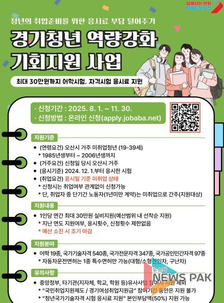 오산시, ‘경기청년 역량강화 기회지원 사업’ 하반기 접수 시작
