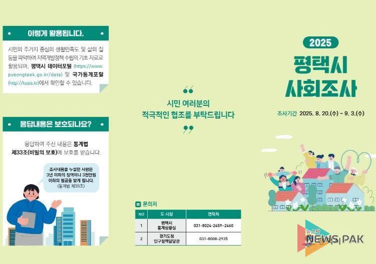 평택시, ‘2025년 사회조사’ 실시