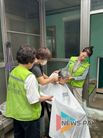 세교동 지역사회보장협의체, 2025년 9월 찾아가는 이미용 봉사활동과 더불어 전하는 안부