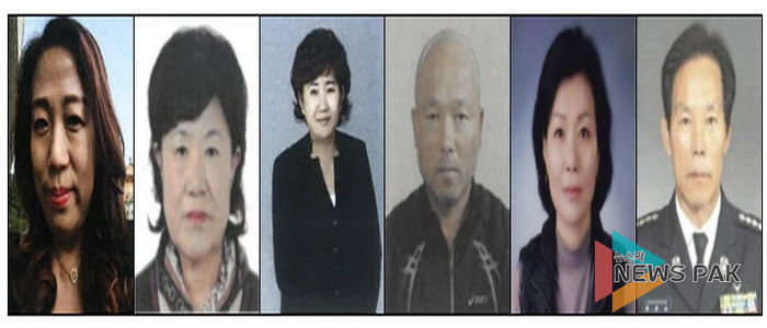 사진 왼쪽부터 원지연(지역안정), 김정희(사회봉사), 송금희(산업경제), 권선행(환경보전), 한명희(문화예술), 황유섭(체육진흥).