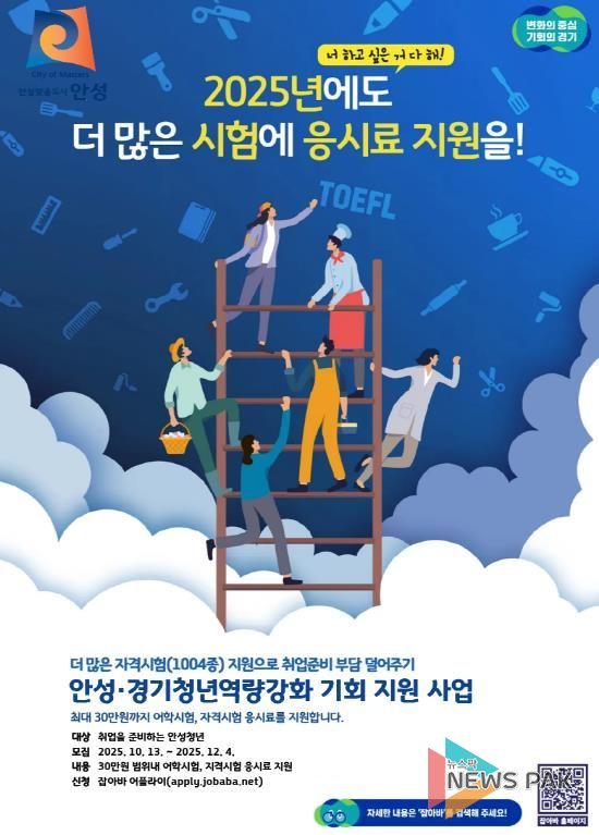 안성시, 안성·경기청년 역량강화 기회지원 추가 모집 실시