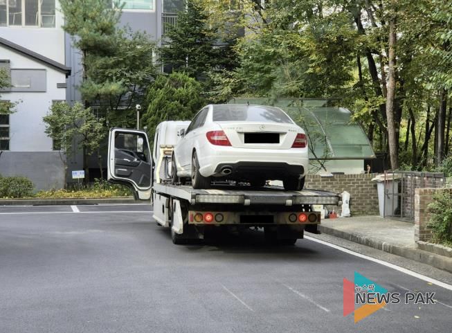 용인특례시 수지구 관외 체납차량 단속 현장