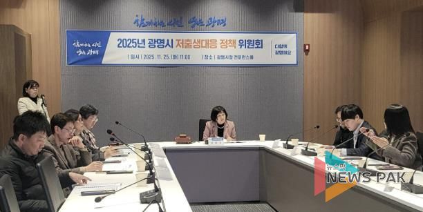 25일 시청 컨퍼런스룸에서 저출생대응정책위원회 회의가 진행 중이다