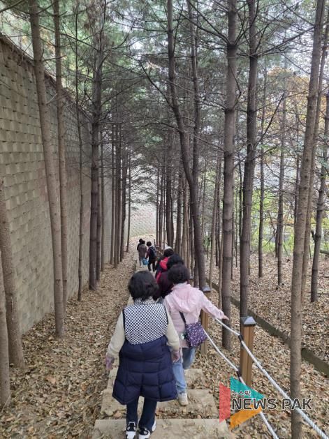 용인특례시 보건소 건강걷기 프로그램에 참여 중인 시민들