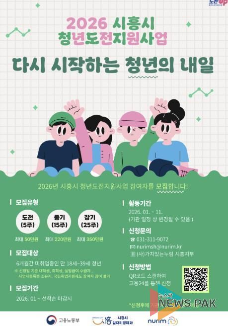 시흥시 '2026년 청년도전지원사업' 참여자 156명 모집