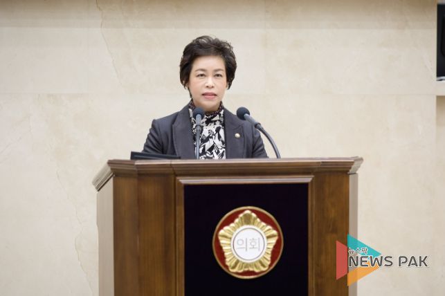 황미상 의원이 11일 열린 제300회 임시회 제2차 본회의에서 5분 자유발언을 하고 있다.