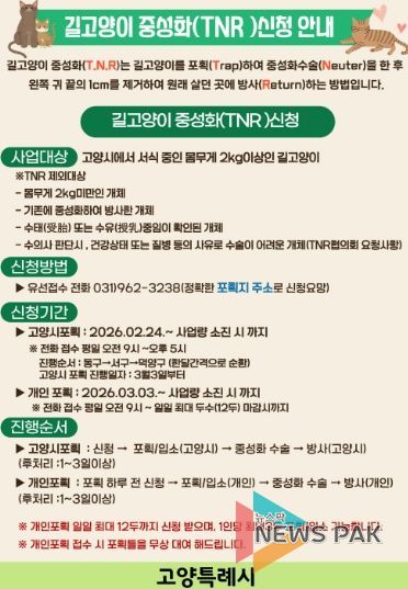 길고양이 중성화 사업 신청 안내문