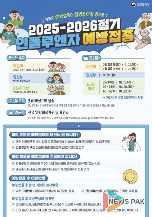 '새 학기 B형 인플루엔자 유행' 안양시 동안구보건소, 어린이 예방접종 적극 권고